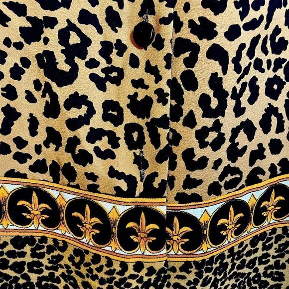 ANNA and Frank Blouse Leopard Print 80’s Vintage Button Down Womens S - Picture 6 of 8